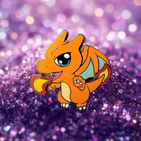 Chibi Kawaii Charizard Pin – Cute Hard Enamel for Pokémon Fans & Collectors - Picture 2 of 6